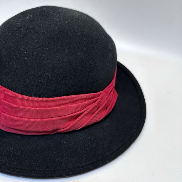 Vintage Laura Ashley Wool Felt Hat Black Dark Academia Retro Indie Sleaze main image 4